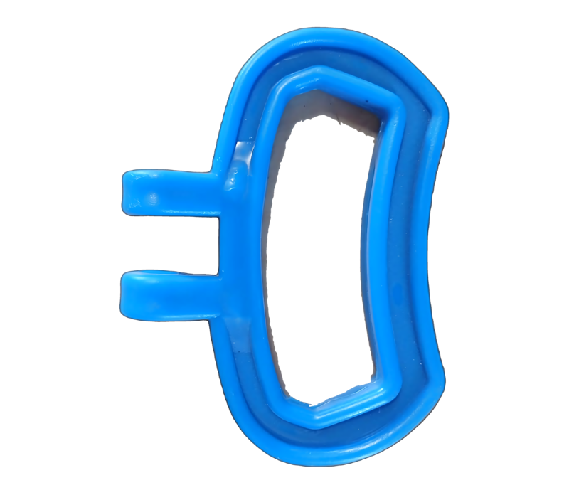 Blue moulded pull handle